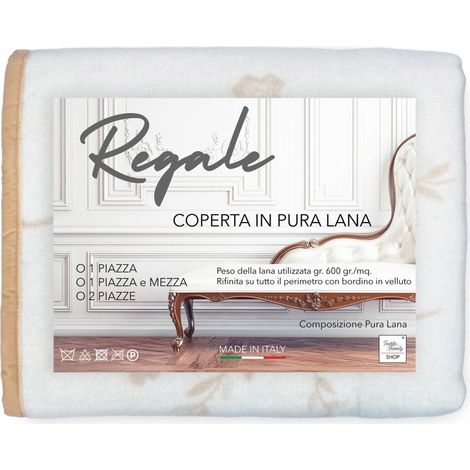 COUVERTURE EN PURE LAINE ROYALE VIERGE Double