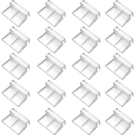 20 pièces couvercle d'aquarium, clip de couvercle en verre de réservoir de poisson, support acrylique universel de réservoir de poisson en acrylique transparent de 6 mm- (1/5)