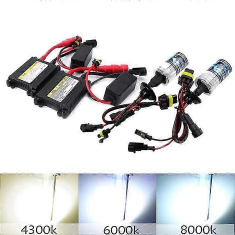 Kit de conversion d'ampoules xénon HID H7 35W 55W H3 H4 H8 H9 H11 avec ballast slim, 4300K 6000K 8000K, remplace les ampoules halogènes. (1/4)