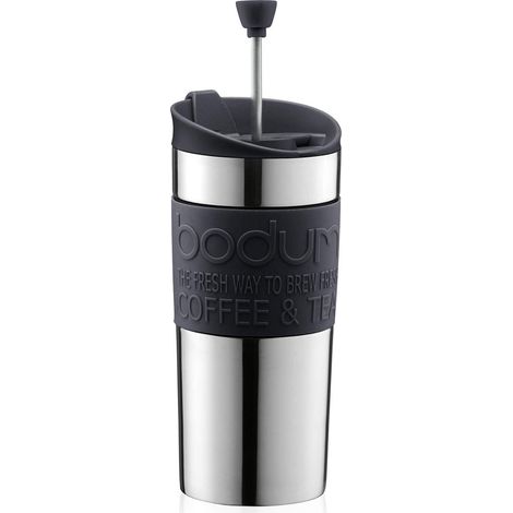 Bodum Travel Press 11067-01 Caffettiera in acciaio INOX 0,35 l, colore: Nero (1/4)