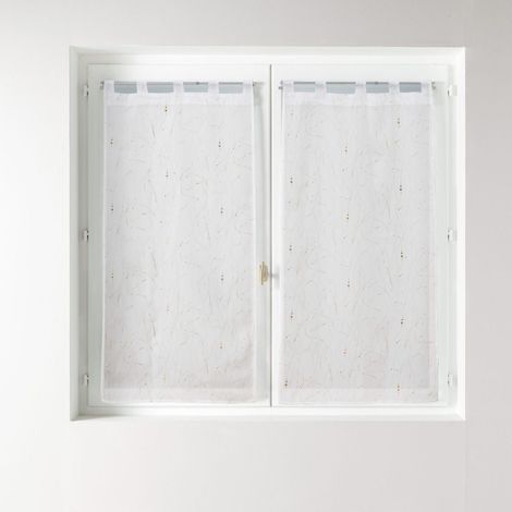 Paire de Voilages "Angeline" 60x120cm Blanc (1/3)