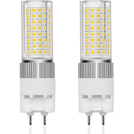 Bombilla LED tipo maíz G12 de 16 W, 220 V, 1600 lúmenes, blanco cálido, 3000 K, luz tipo maíz, ángulo de haz de 360°, bombilla tipo foco, equivalente a halógena de 160 W (2 unidades, no regulables) - 