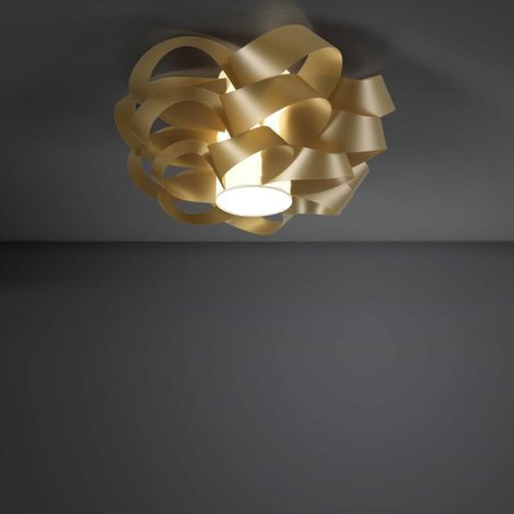 Einflammige CLOUD Gold Deckenleuchte Durchmesser 60x H28 cm