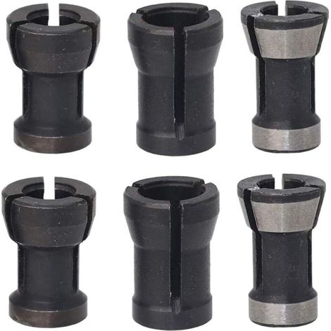 HSS-Fräszangenkopf – Set mit 6 Spannzangen 6/6,35/8 mm – Hochgeschwindigkeitsstahl – Stabile Spannung für Gravur- und Holzbearbeitungsarbeiten