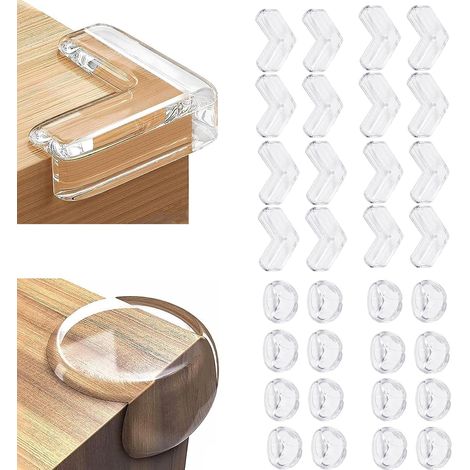 Sollbry 32 PCS Coin de Table Protection Bebe Protection Coin de Table bébé Clair Silice Protege Coin de Table Bebe Protection Angle de Table avec Une Super Colle améliorée pour Tables et Coins de Meub (1/5)