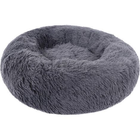 Beruhigender Korb, Katzenbett, Haustierkorb für Katzen und kleine Hunde, Katzenbettkissen, Donut-Hundebett, passend für 40 cm (1 Stück), dunkelgrau (1/5)