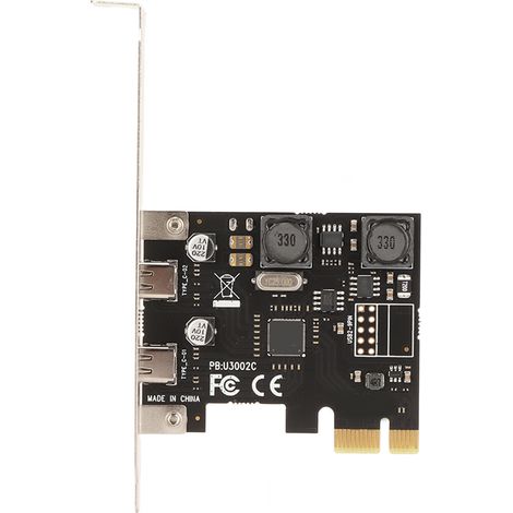 Carte d'extension PCI E vers Type C ultra-rapide 5 Gbit/s, 2 ports, carte d'extension intelligente indépendante pour Windows (1/5)