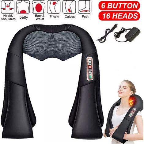 FLITI Heated Neck and Shoulder Massager with 8 Shiatsu Heads for Back and Neck, Remote Control, Black (1/5)