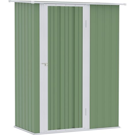 Abri de jardin acier ZINA vert et blanc (1/5)