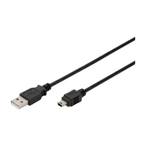 Digitus Câble USB USB 2.0 USB-A mâle, USB-Mini-B mâle 3.00 m noir avec fonction OTG AK-300108-030-S (1/2)