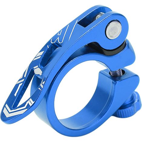 BOLANY Attache Rapide de Selle pour VTT en Alliage d'Aluminium, Collier de Tige de Selle 34.9mm Bleu (1/5)