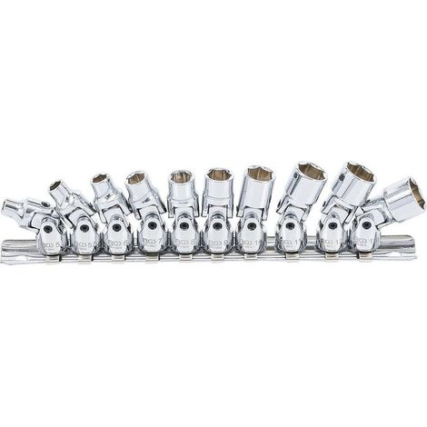 Coffret de Douilles Articulées 6,3 mm (1/4) 5-13 mm - 10 pcs - Polyvalence et Précision - Acier - D-Work (1/5)