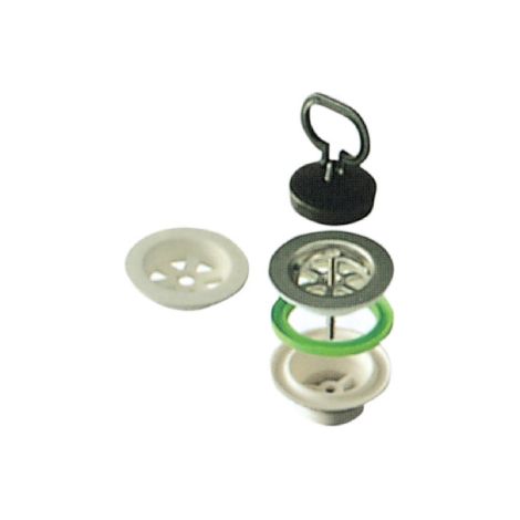 Bonde polypropyle'ne pour raccordement e'vier ce'ramique diame'tre 1" 1/2 80 accessoire de rechange avec bouchon poigne'e