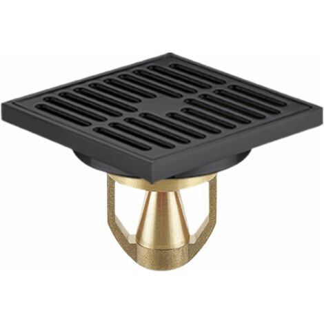 Bonde de douche à lévitation magnétique en cuivre, anti-obstruction et désodorisante (noire) (1/4)