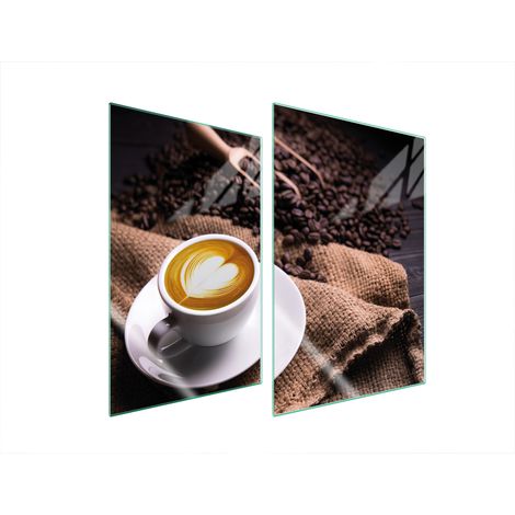 GLASSCHUTZPLATTE FÜR KÜCHE 2x35x52 KAFFEE
