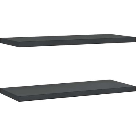 Maison Exclusive - Wandregale 2 Stk. 75x30 cm Schwarz Edelstahl (1/5)