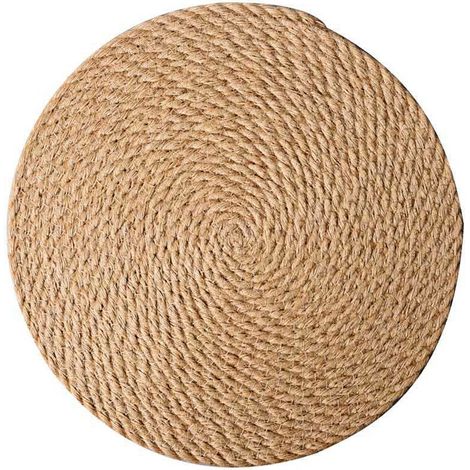 Sets de table tissés ronds de 25 cm (10 pouces) en jute tressé, résistants à la chaleur et antidérapants, pour table à manger, assiettes, casseroles et théières.