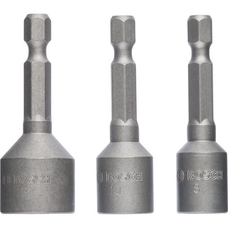 Bosch Accessories Llaves vaso 8,10,13mm: 50 mm:set 3uds (1/2)