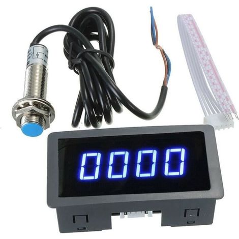 Tachimetro digitale blu con 4 LED e sensore di prossimità ad effetto Hall