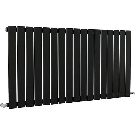 SKY Bathroom Flat Panel Radiator Horizontal 600x1156mm Single Black