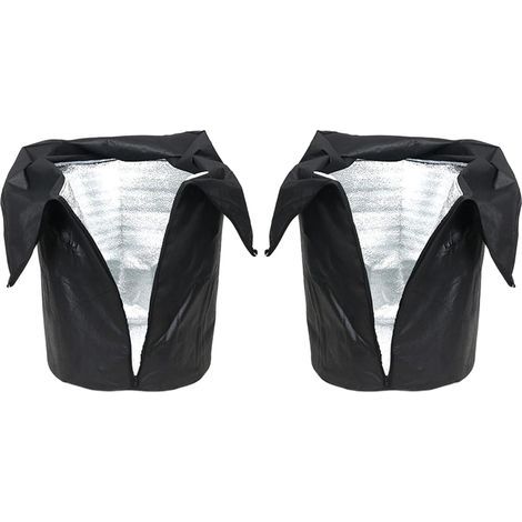 Housses Hivernales pour Pots de Fleurs 2 Pack Protection Gel -45°C avec Fermeture Eclair pour Arbustes Balcon Jardin Terrasse-noir (1/4)