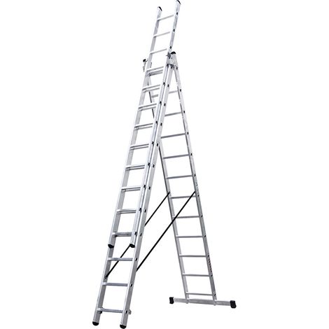 Escalera aluminio extensible PRO Triple - 14 peldaños - 4+4+4 m (1/2)