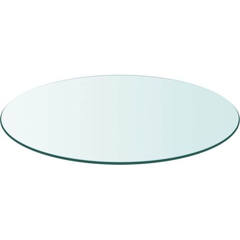 Plateau de table Design Moderne, Dessus de table de salle à manger, ronde en verre trempé 800 mm OIB9708E (1/4)