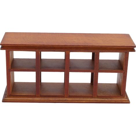 Meuble de maison de poupée à l'échelle 1:12 : présentoir à pâtisserie miniature, comptoir pour collection de gâteaux et autres aliments, couleur châtaigne, idéal pour la décoration de scènes miniature (1/5)