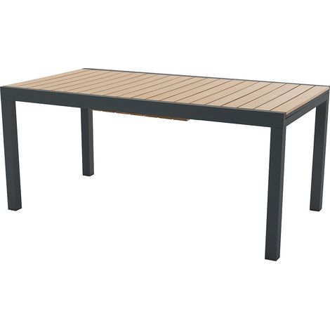Tavolo da pranzo giardino allun. Alluminio e polywood L.170/230cm Naturale chiaro Antracite - MACILA di MYLIA