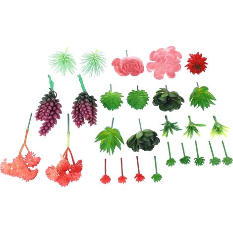Ensemble de 27 plantes succulentes artificielles à monter soi-même, en PVC souple à la texture fine et réaliste, pour la décoration de votre chambre. (1/5)