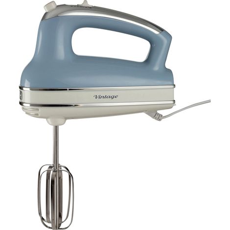 Ariete 548/05 Retro Style Hand Mixer Electric Whisk, 5 Speed & Turbo Function, Eject Button, Vintage Style, Blue