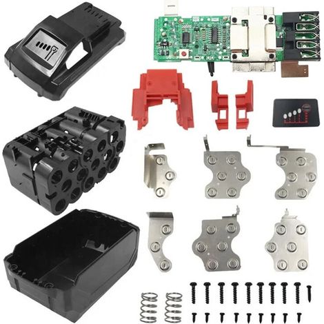 Kunststoffgehäuse für 15 x 21700 Li-Ion-Akkus, Ladeschutzschaltung für Milwaukee 18 V 12 Ah Li-Ion-Akkus.
