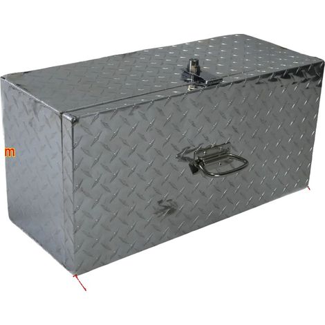 Coffre à outils pour camionnette, aluminium allié, 58×28×24 cm, installation sous le châssis, verrou en T avec clé, grande capacité de stockage (1/5)
