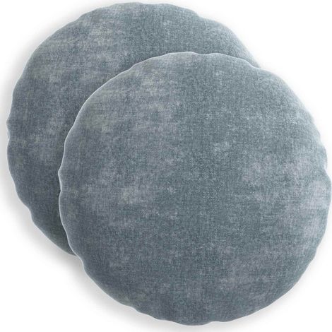 Kissenbezug 2 Stk. HEERLEN Himmelblau Ø 40 cm Chenille-Stoff vidaXL (1/5)