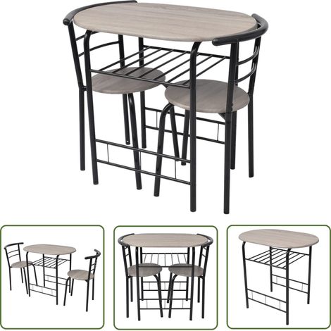 The Living Store Frühstückstisch Bar-Set MDF - Esstisch - Bartisch - Küchenstuhl - Barhocker - Moderner Esstisch (1/5)