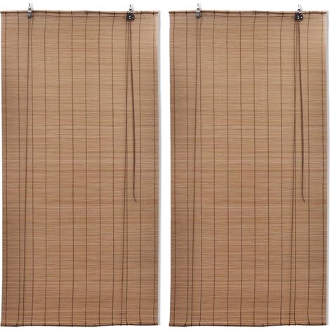 Stores roulants en bambou 2 pcs 80x160 cm Marron