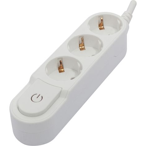 Multiprise Design Schuko 3x16A - 0,5 m - Blanc - Chacon