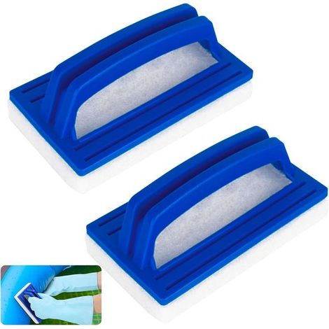 Esponja mágica - 2 unidades, azul, con mango, para piscina, spa, bañera. (1/5)