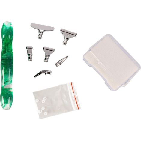 Stylo à peinture strass embouts assortis en alliage, manche ergonomique résistant, outil de perçage précis pour loisirs créatifs DIY vert (1/5)