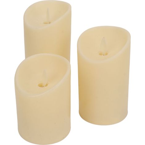 Bougies colonnes LED flamme simulée sans feu avec télécommande piles réalistes décoratives pour maison 7.5cm (1/5)