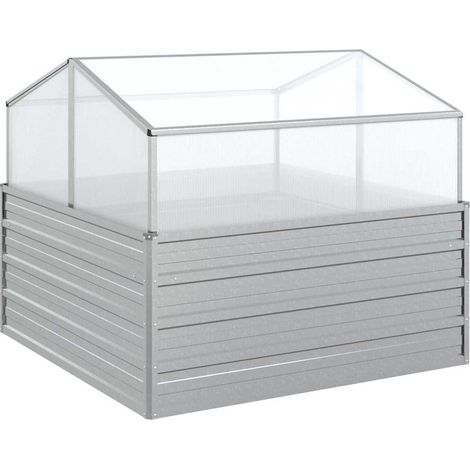 Maison Exclusive - Garten-Hochbeet mit Gewächshaus 100x100x85 cm (1/5)