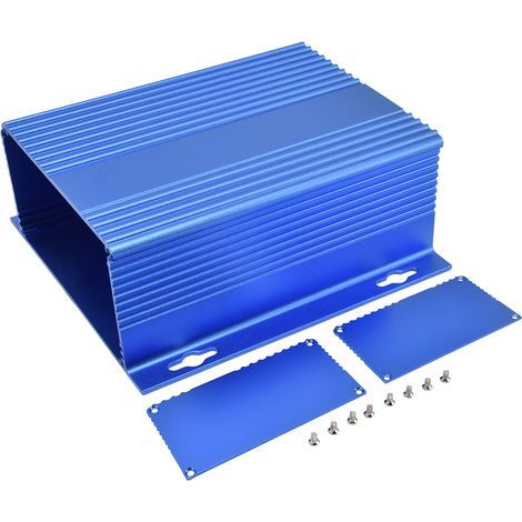Boîtier électrique en alliage d'aluminium, boîtier de jonction de projet, boîtier divisé 61x147x155mm, bleu mat (1/5)