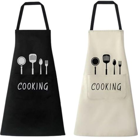 Bardusch-Lot de 2 tabliers de cuisine étanches homme/femme, 1 poche, usage barbecue, jardin, restaurant, café (1/5)