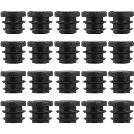 100 bouchons ronds en plastique de 16 mm pour pieds de meubles-1.6X1.3CM-Black
