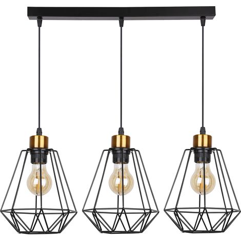 Lampadario Candellux Primo nero/oro 3xE27 dimmer regolabile
