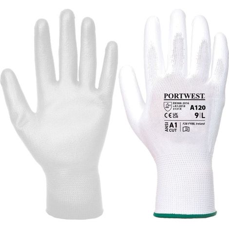 Gants enduit PU Blanc M - Taille 8 (1/2)
