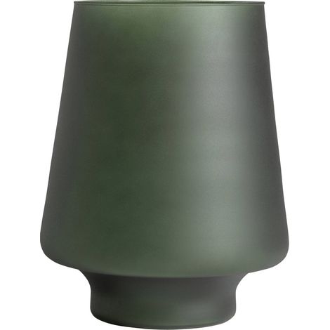 Vase en verre vert style contemporain finition vieillie décorative - Vert vieilli translucide (1/3)
