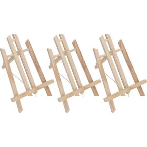 Chevalet trapézoïdal miniature en pin, à visser, de 30 cm, pour table. (1/5)