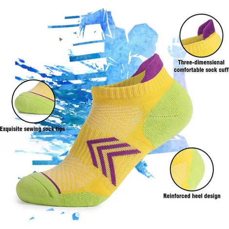 Damen-Laufsocken, gepolsterte Sportsocken, Knöchelsocken, atmungsaktive Baumwollsocken