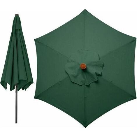 Housse Parasol - 3 M - 6 Bras - Pour Parasol Jardin Hexagonal - Remplacement Toile - Vert (1/5)